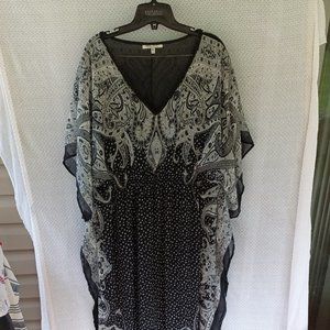 Speed Control New York Women's Kimono Sleeve Chiffon Dress Size 3X Black Paisley